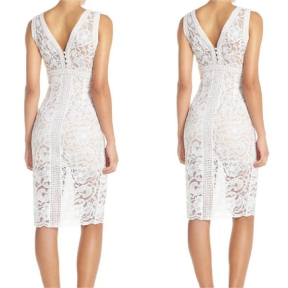 Bardot Shauna Eyelet Lace Sheath Midi Dress Size 4